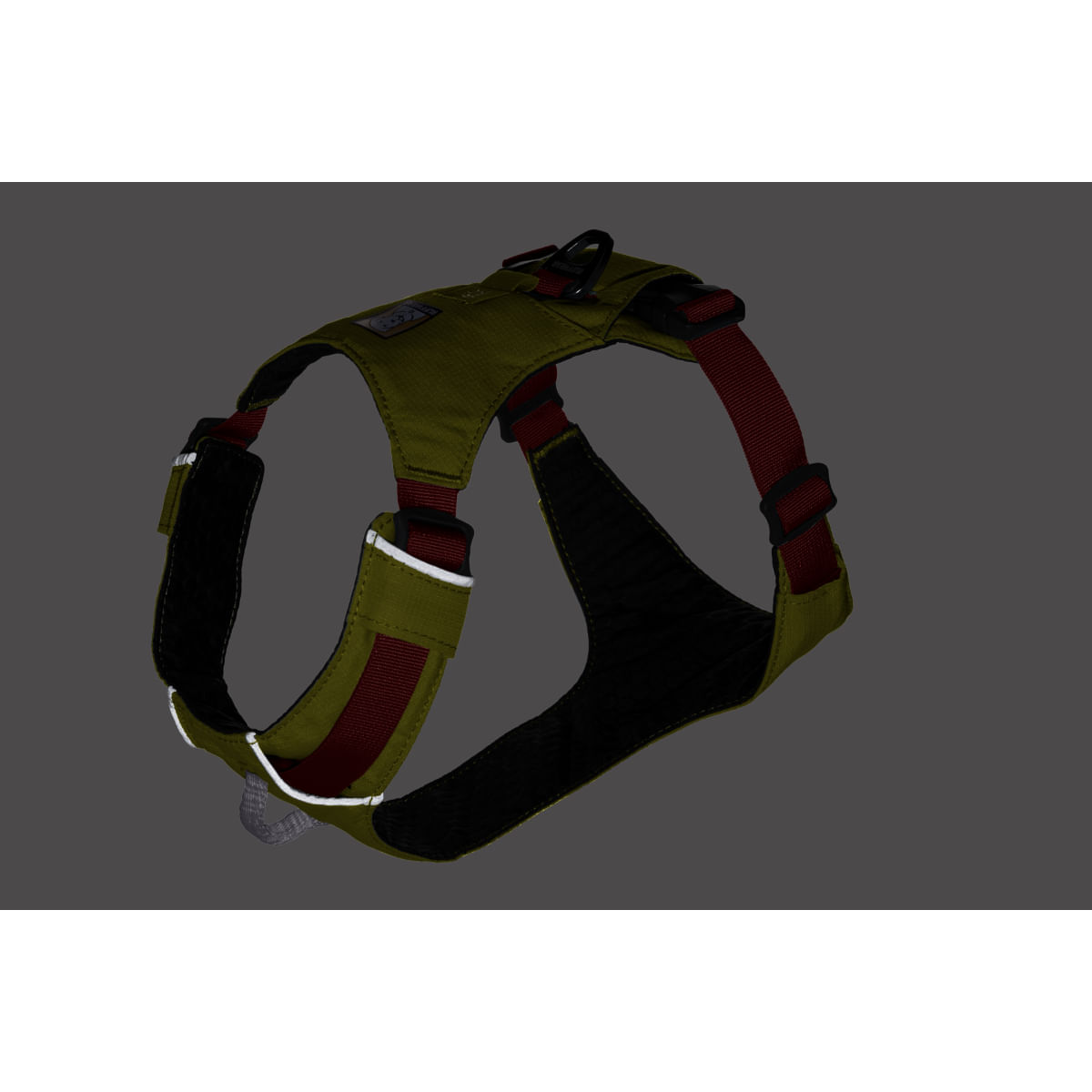 RUFFWEAR Hi &amp; Light, ham prindere dublă(piept&amp;spate) câini, ajustabil, reflectorizant RUFFWEAR Hi &amp; Light Lichen Green, ham prindere dublă(piept&amp;spate) câini, ajustabil, reflectorizant, verde, M(69-81cm)